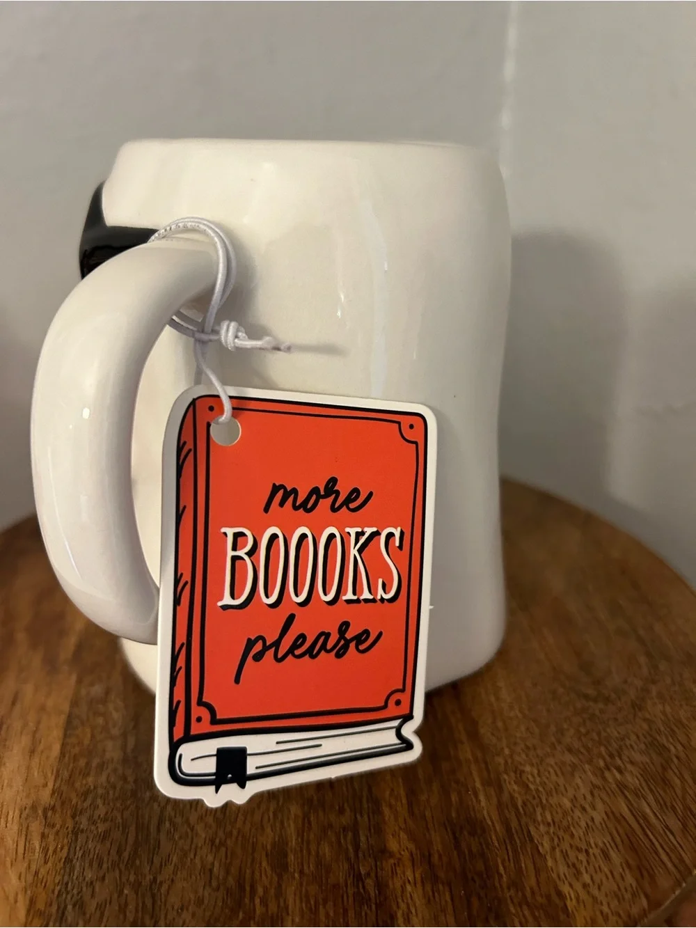 Cute!! White Ghost Mug with Black Glasses and Orange Book